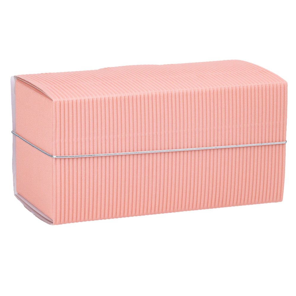 Cutie dreptunghiulară din hârtie cu fereastră și sfoară - roz (set 25 buc) 14x6.5x7
