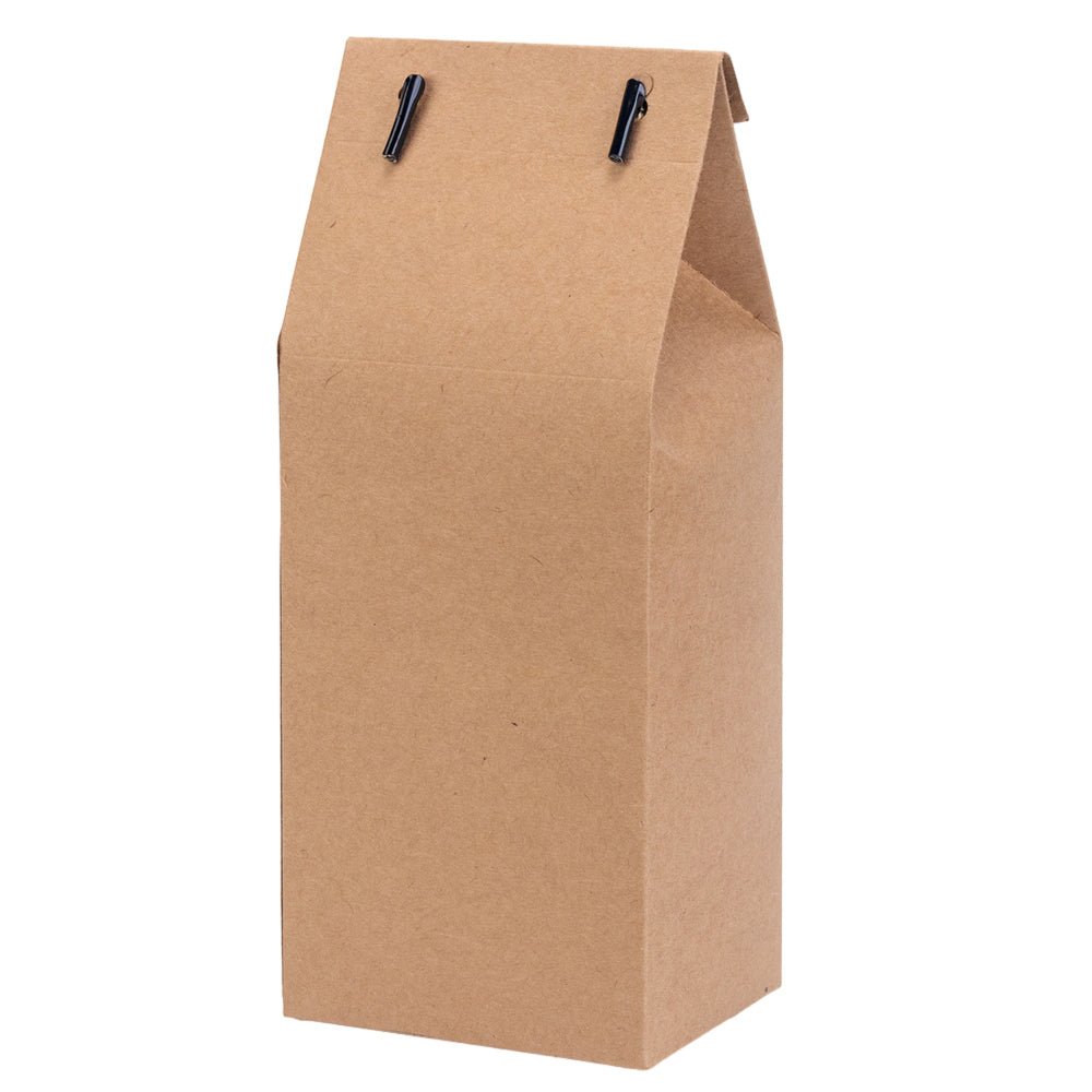 Cutie înaltă cu fereastră mică și mâner din sfoară - kraft (set 50 buc) - 10x8x24cm