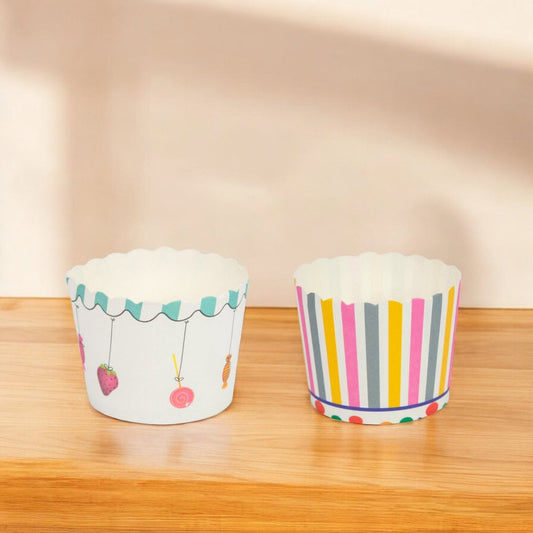 Cutie mică rotundă deschisă cu design - model 1 bomboane (set 50 buc)