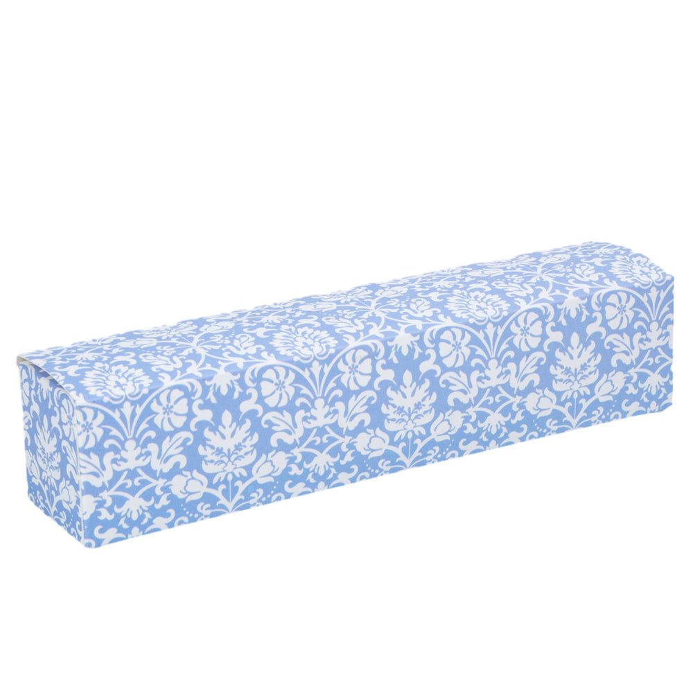Cutie rigletă cu panglică albă - albastru (set 10 buc) - 19x4x3.8cm
