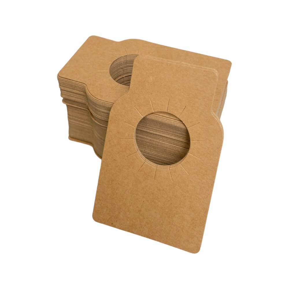 Etichete dreptunghiulare pentru sticle - kraft (set 100 buc)