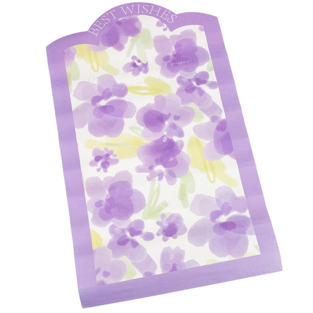 Foi de ambalat decorative model floral Best Wishes - mov (set 10 buc)