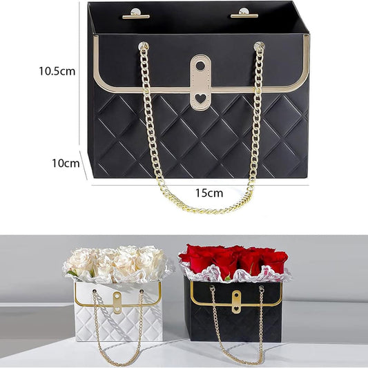 Gentuță model romburi cu lănțișor auriu - negru (set 10 buc)