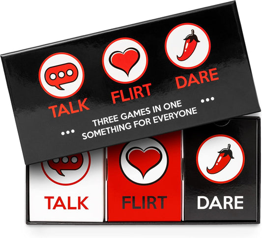 Talk Flirt Dare, 3 în 1, Joc de cărți pentru cupluri