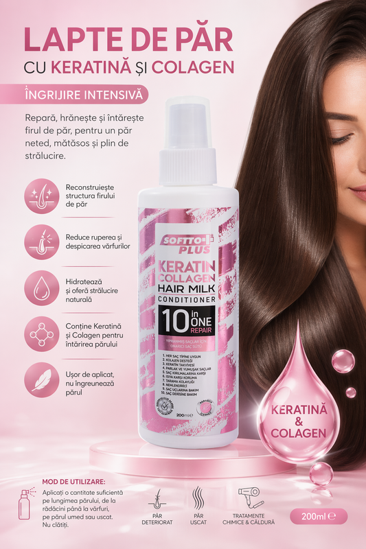 Lapte de Păr cu Keratină și Colagen – Îngrijire Intensivă