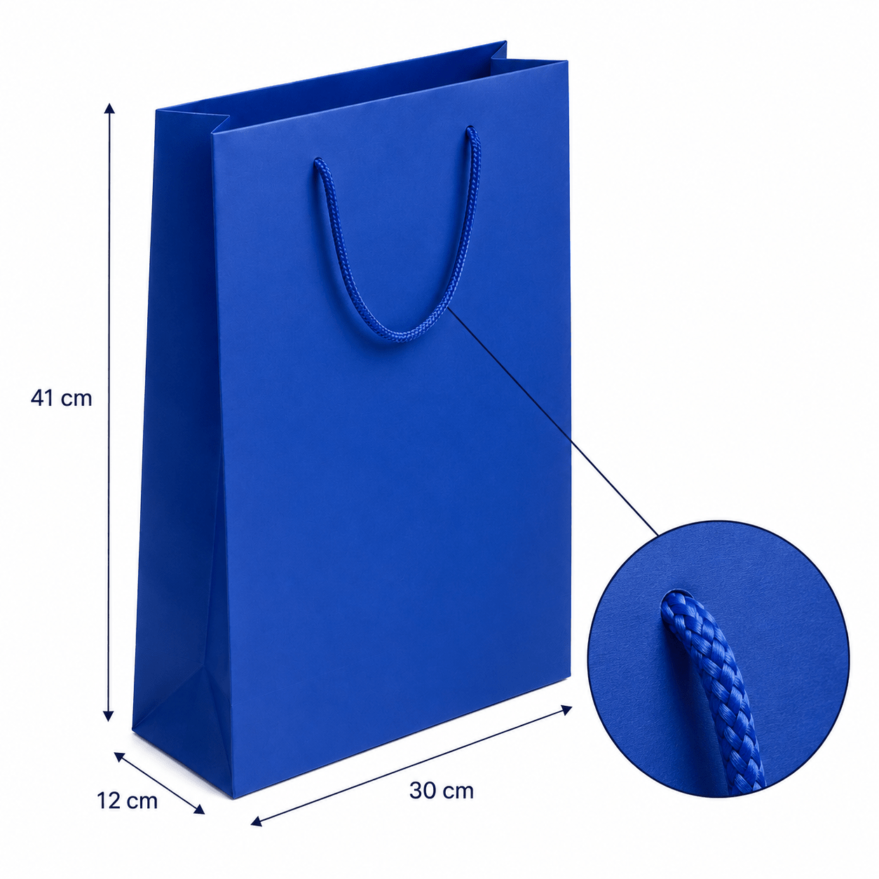 Pungi cadou dreptunghiulare uni - albastru (set 12 buc)