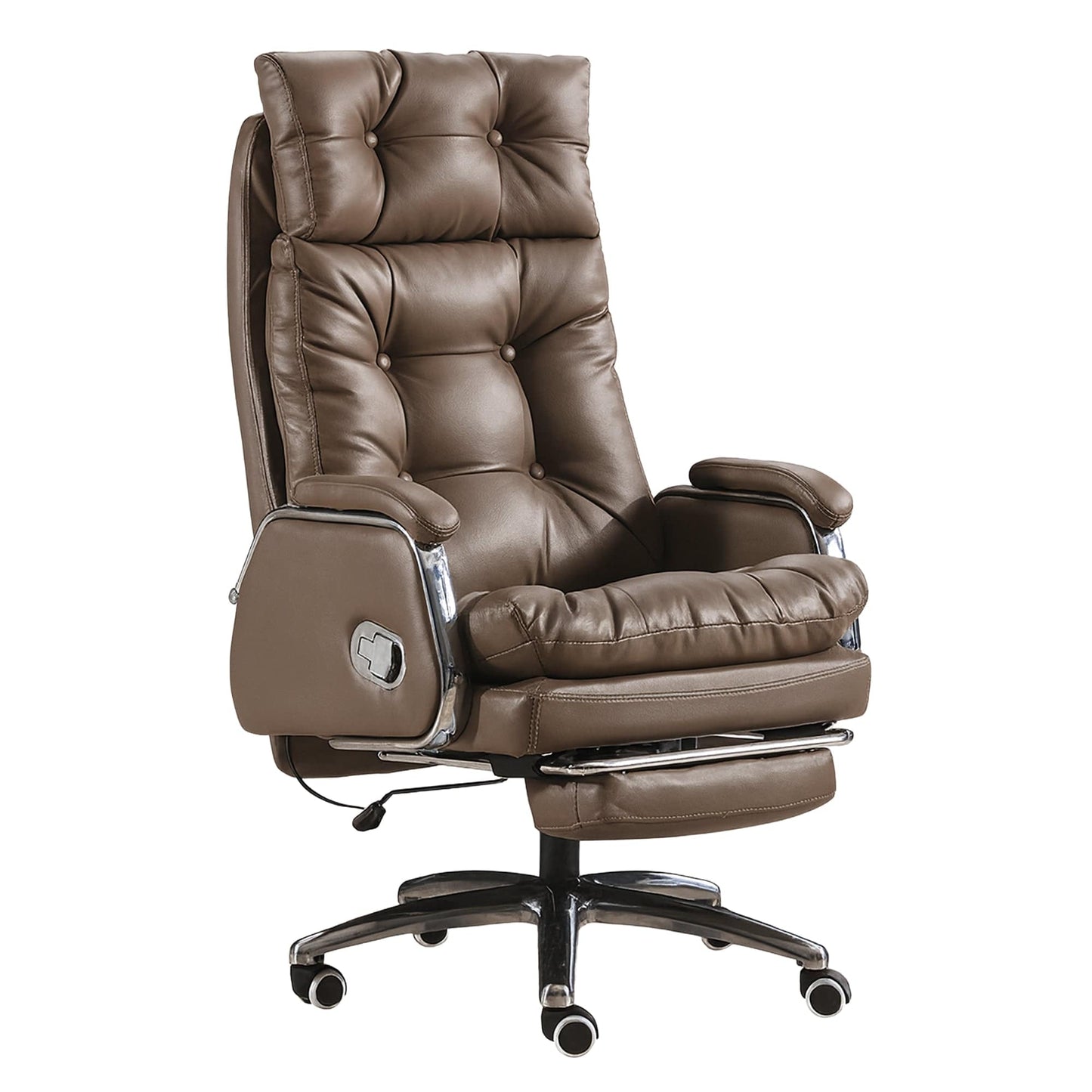 Scaun de Birou Ergonomic cu Masaj in 7 Puncte, 155°, Piele Premium, Maro