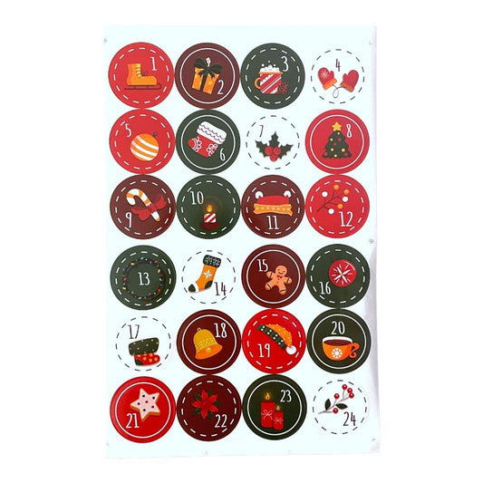Set 10 foi x 24 stickere de Crăciun 4.5cm - model 2