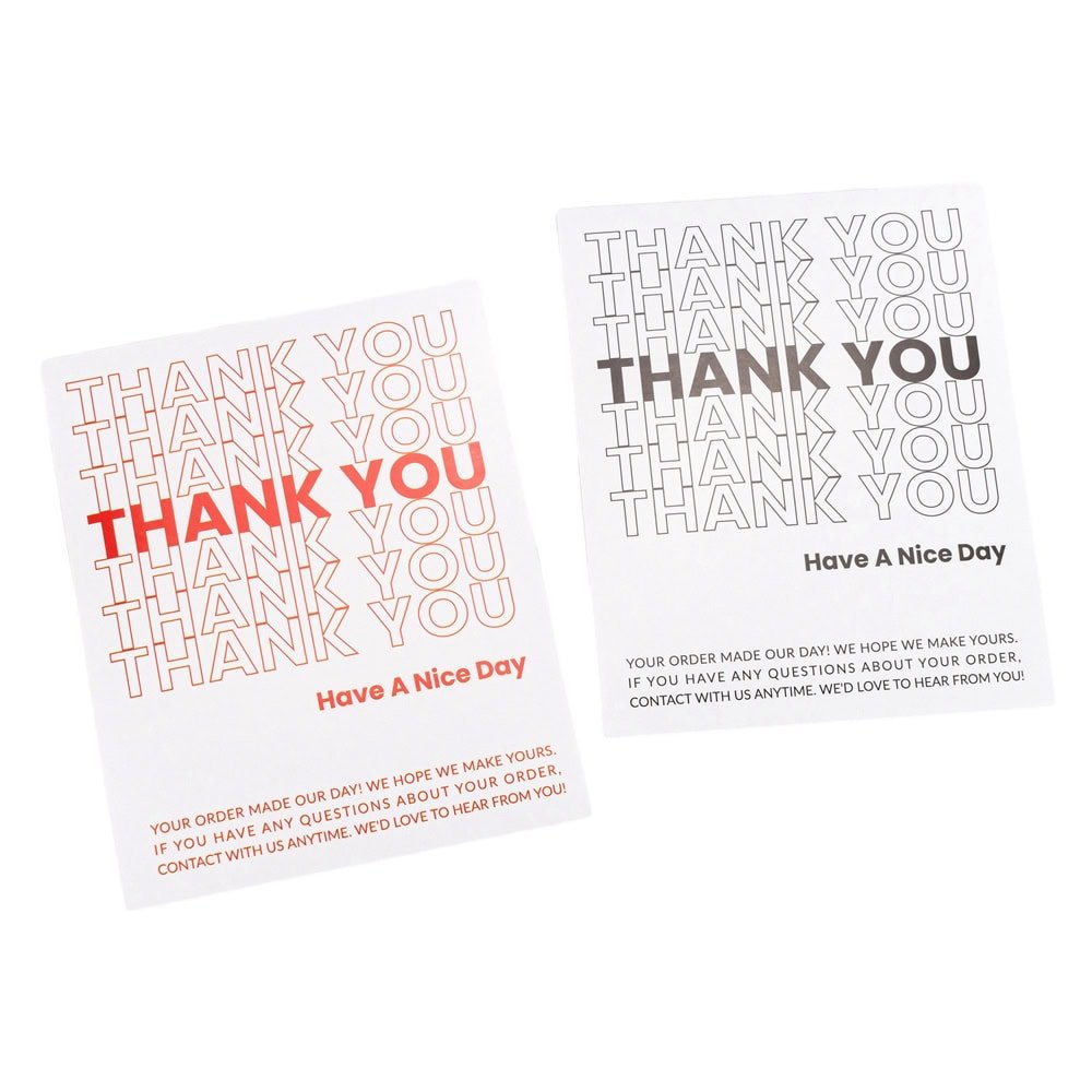 Stickere dreptunghiulare cu mesaj Thank you Have a nice day - negru (set 50 buc)