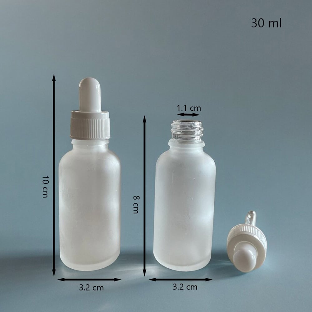 Sticluța mată reutilizabilă cu pipetă și capac alb