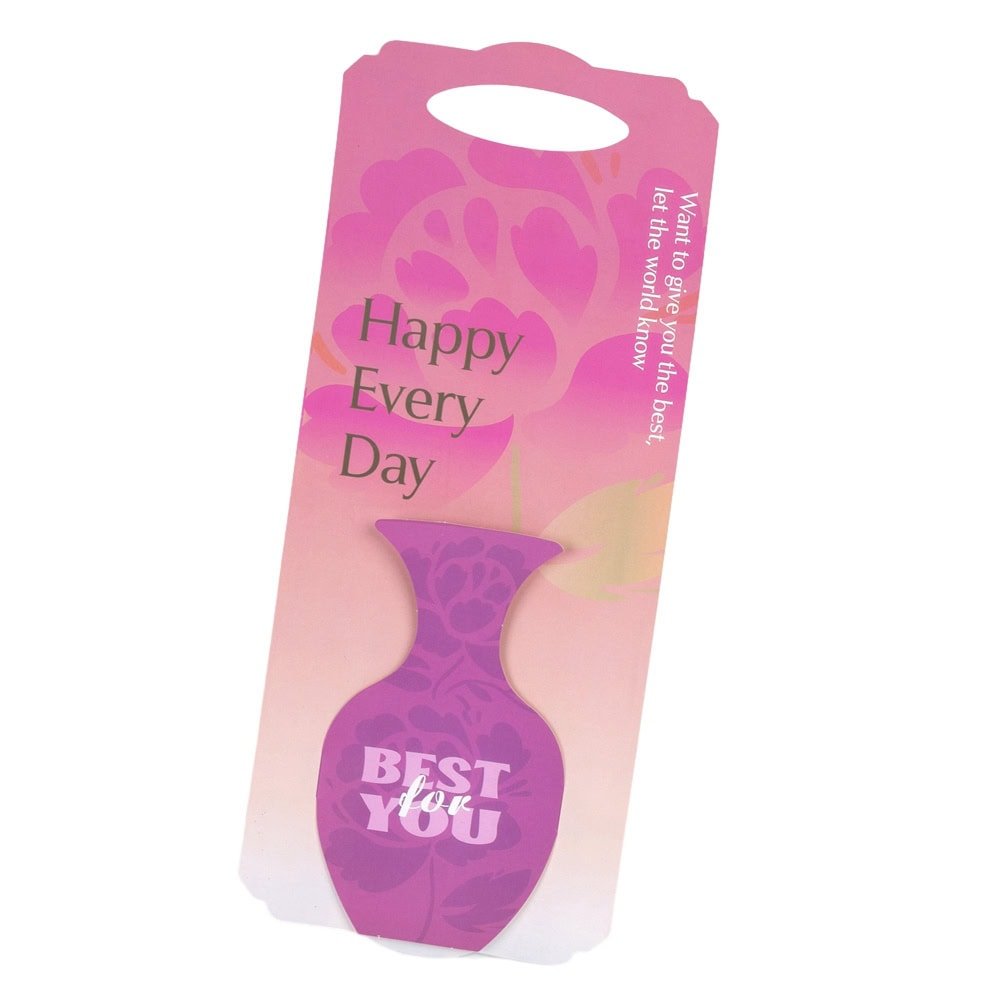 Suport dreptunghiular pentru o floare model vază - roz (set 10 buc) - 32x13cm