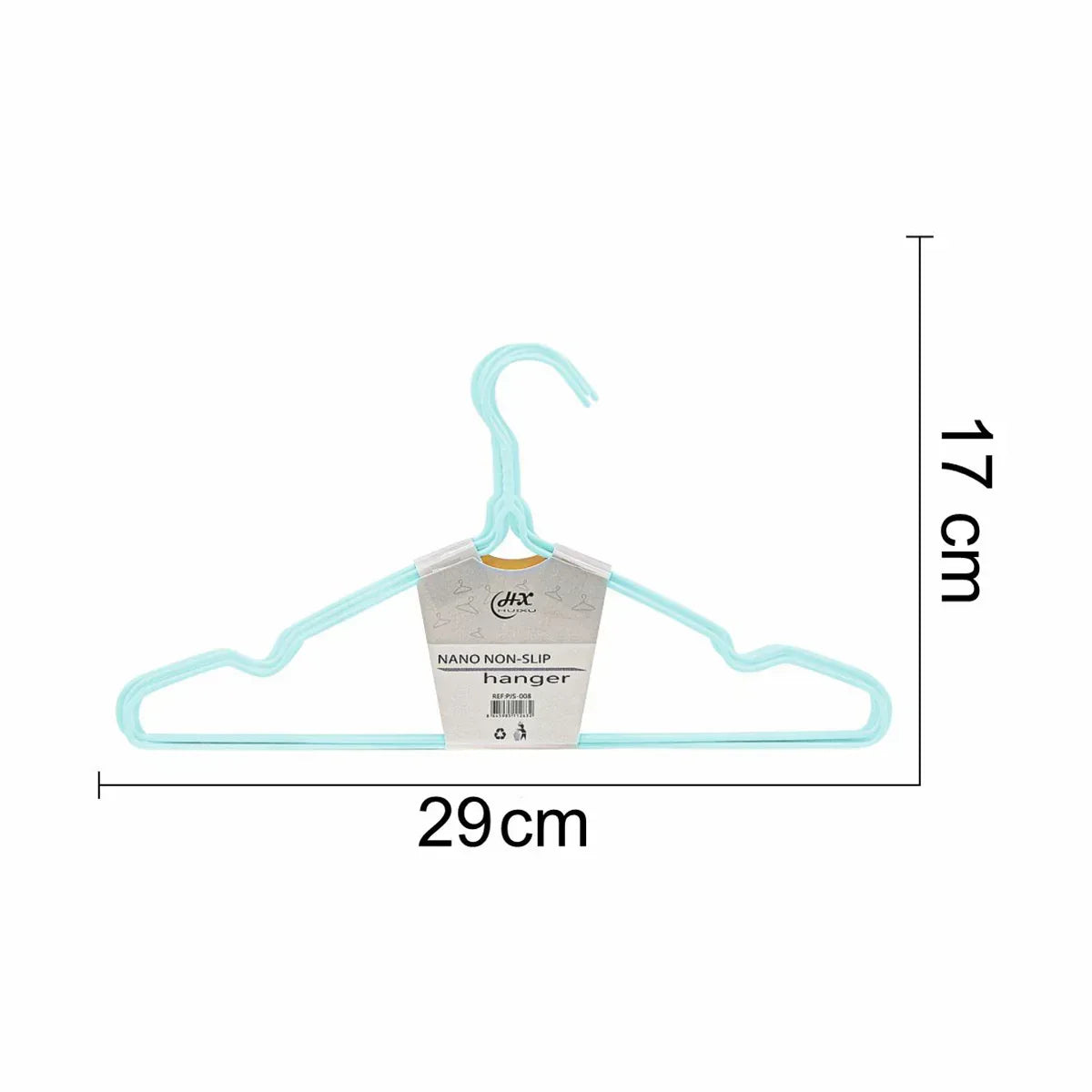 Set 10 umerase, haine copii, Naimeed D5543, invelis silicon, Turcoaz, 29x17cm