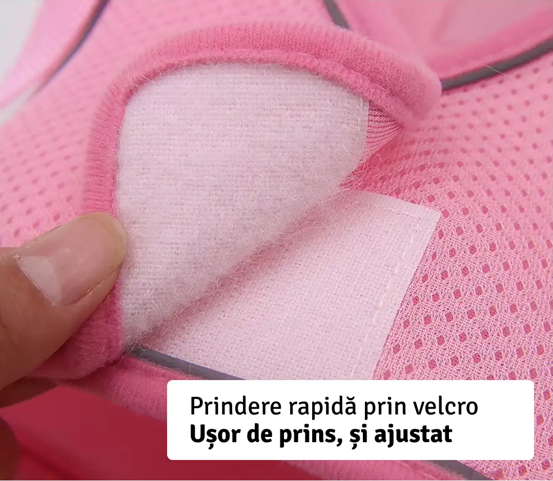 Set Ham tip vestă pentru câini, ajustabil, cu benzi reflectorizante + lesă inclusă