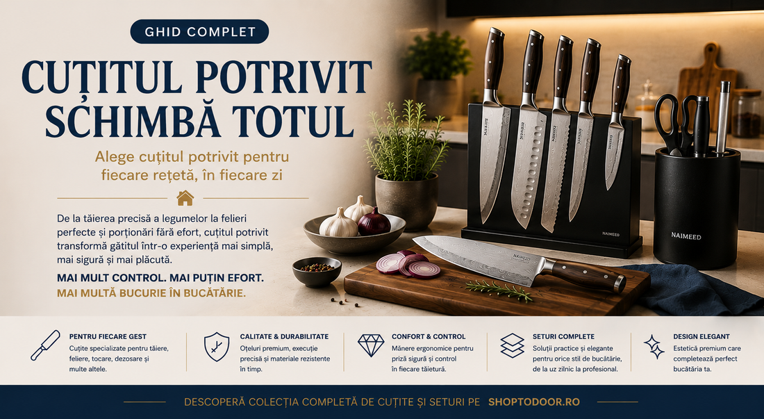 Cuțitul potrivit schimbă totul – Cum alegi cuțitele potrivite pentru bucătăria ta