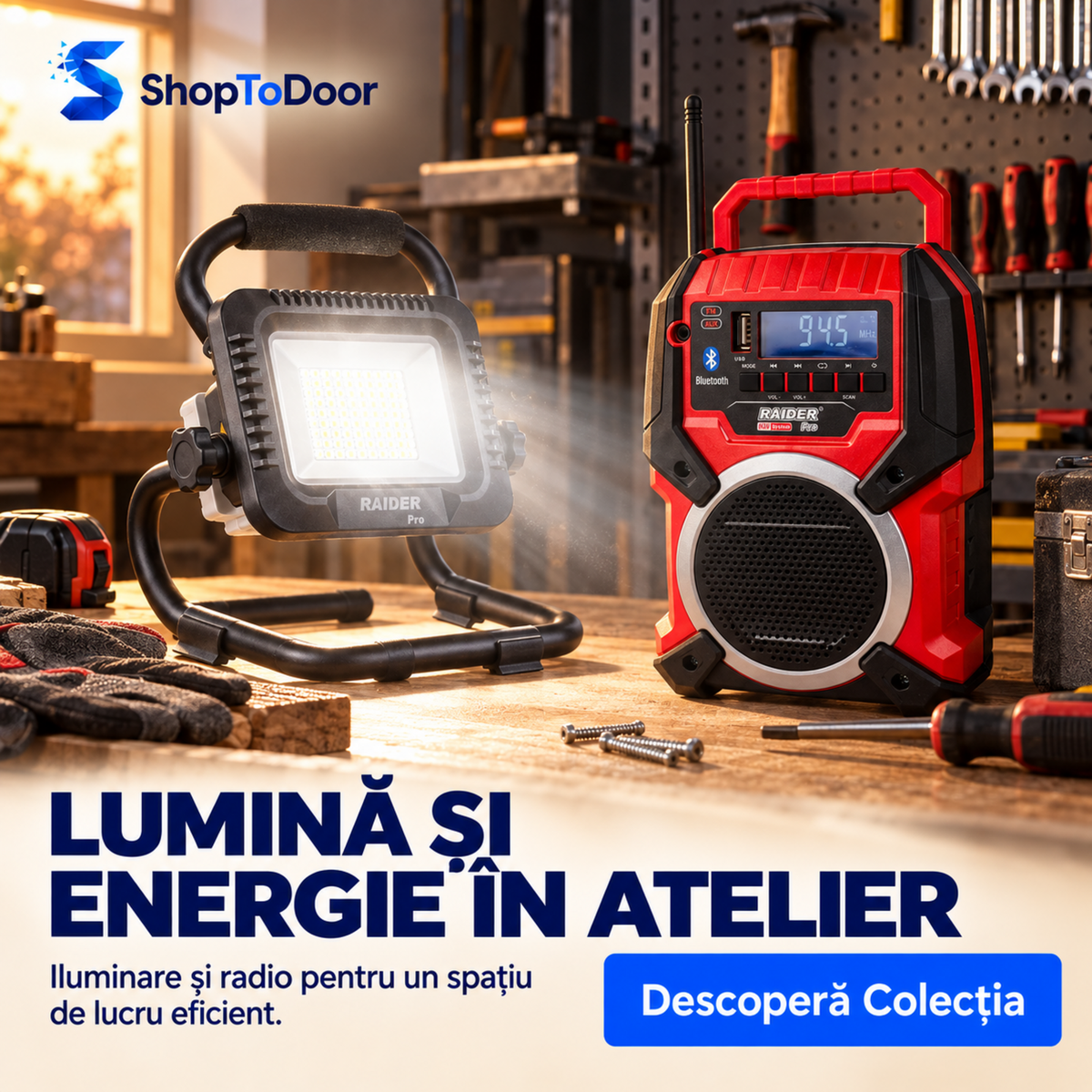 Iluminare & Radio de Lucru – Lumină și energie în atelier
