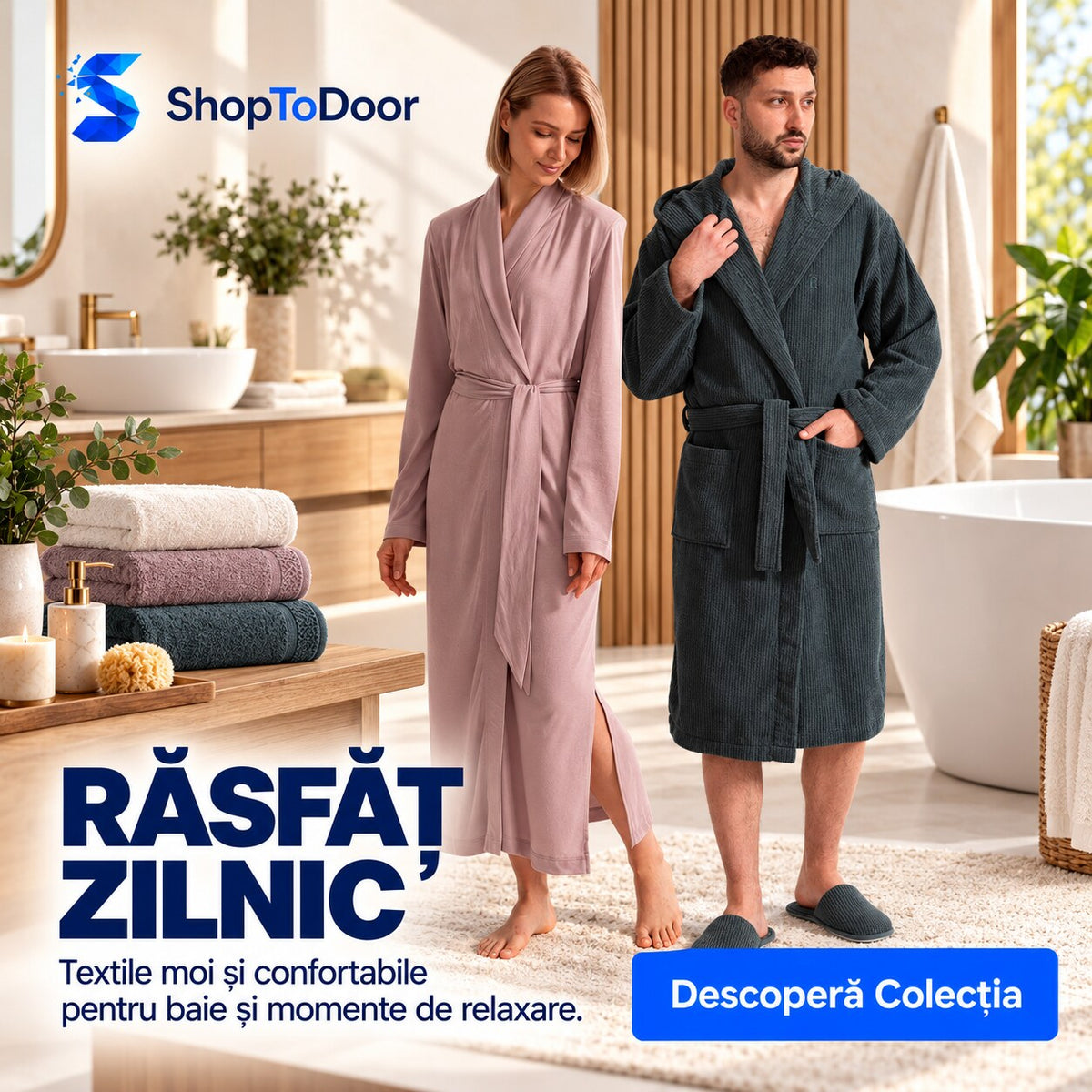 Prosoape și halate de baie – răsfăț zilnic | ShopToDoor