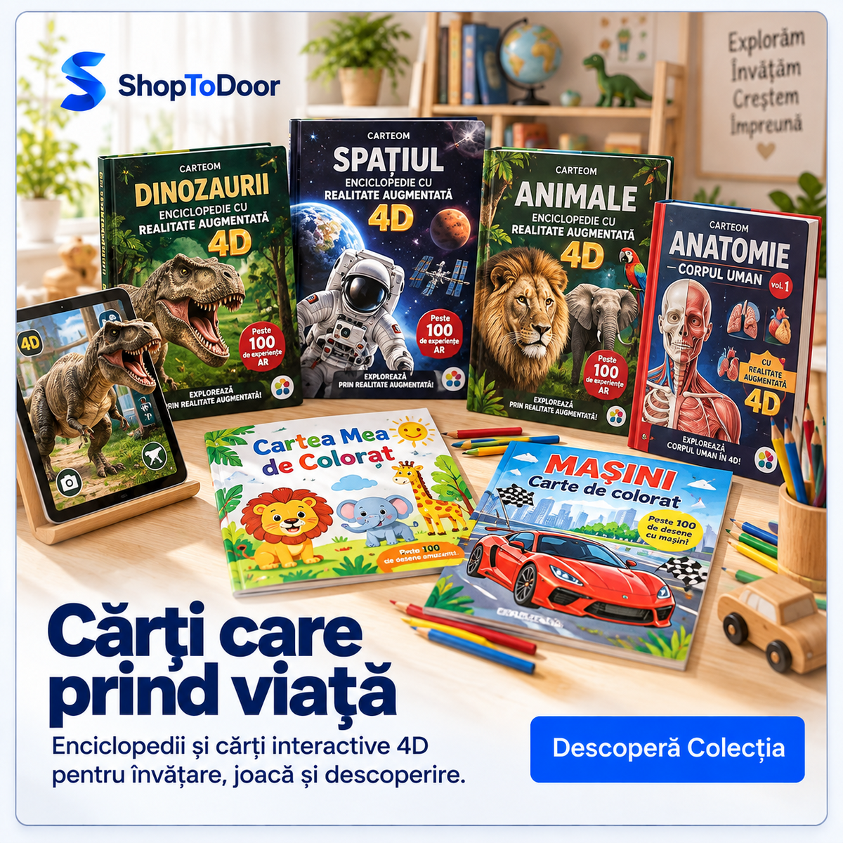 Cărți Educative & Realitate Augmentată – enciclopedii și cărți interactive 4D