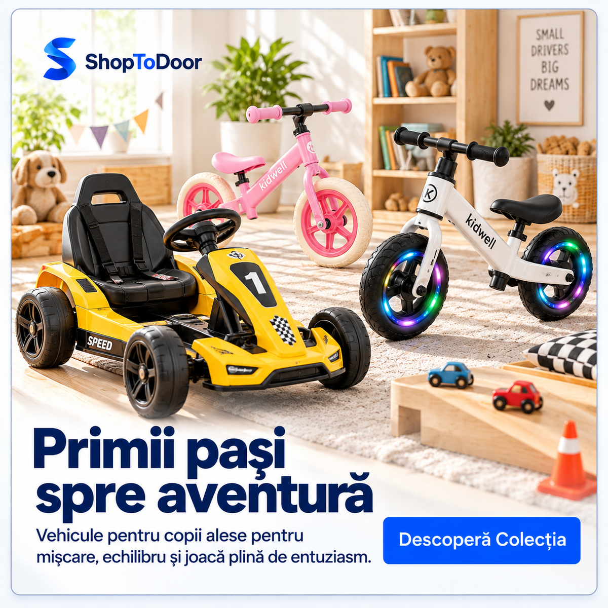 Mașini & Vehicule pentru Copii – mișcare, echilibru și aventură