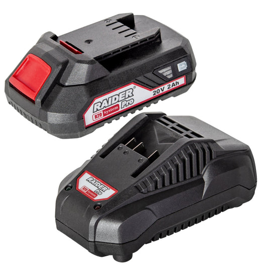 R20 Set incarcator cu baza si acumulator 20V 2.0Ah X1 Raider