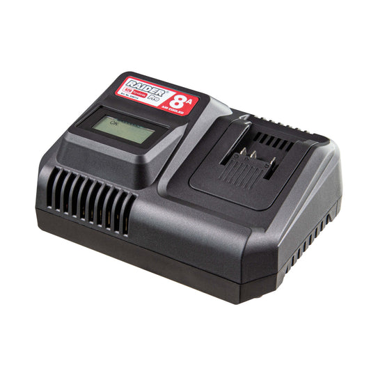 Raider R20 Incarcator rapid 8Ah pentru acumulator 20V