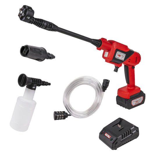 Raider R20 Aparat spalat cu presiune 20V 25 de bari 4.0Ah 6 duze RDP-CHPC20