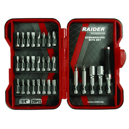 Raider trusa 29 biti si adaptoare pentru surubelnita