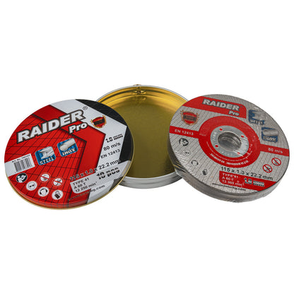Raider Set 10 discuri pentru taiat otel-inox 115х1mm A60T RDP