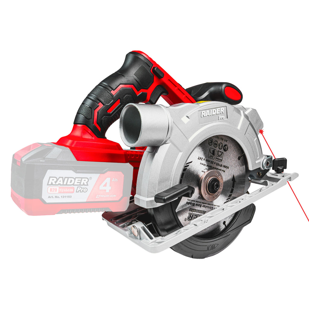 Raider R20 Fierastrau circular de mana 20V Ø165x20mm SOLO RDP-SCS20