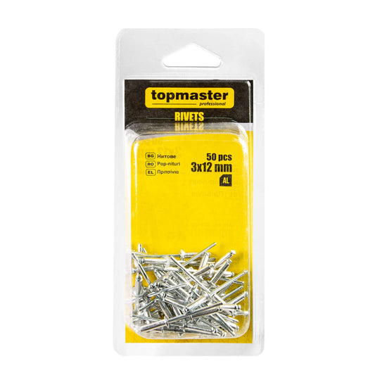 Set 50 pop-nituri din aluminiu Ø4.0 mm Topmaster Professional