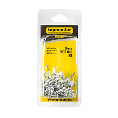 Set 50 pop-nituri din aluminiu Ø4.0 mm Topmaster Professional