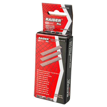 Raider Set 1000 de cuie galvanizate tip 47 1.08mm 15-32mm pentru capsator electric
