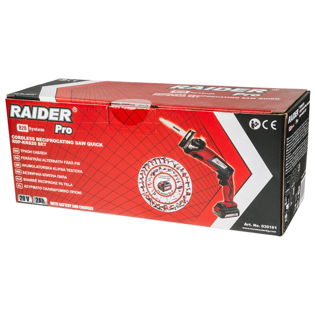 Raider R20 Fierastrau sabie prindere rapida 20V 2.0Ah RDP-KRS20