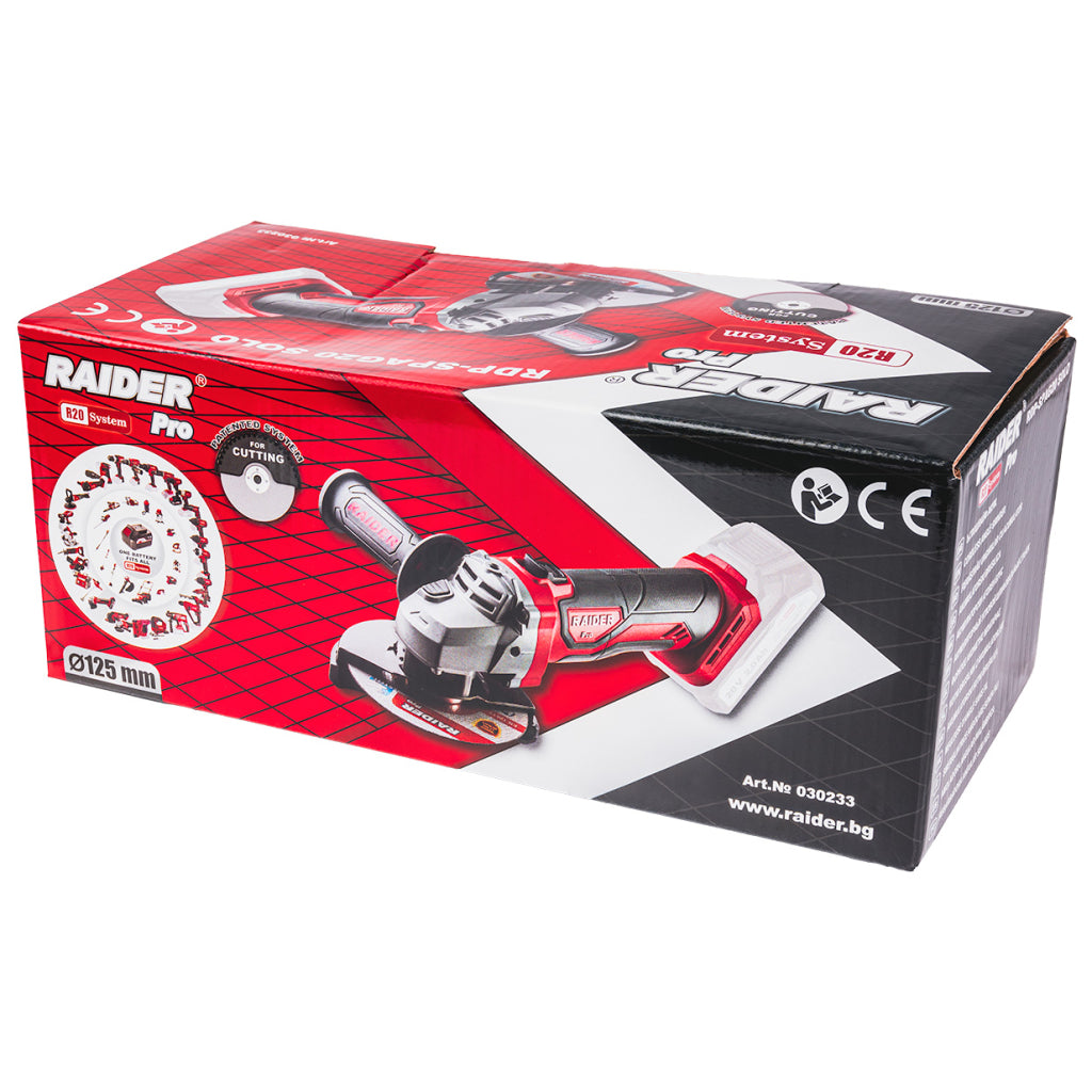 Raider R20 Polizor unghiular Ø125mm 20V SOLO RDP-SPAG20