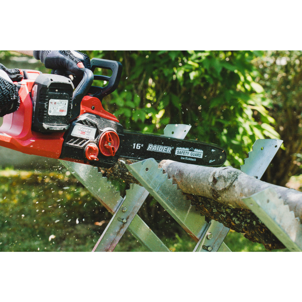 Raider R20 Fierastrau electric cu lant si lama 40V 400mm 2x4.0Ah RDP-SBCS20