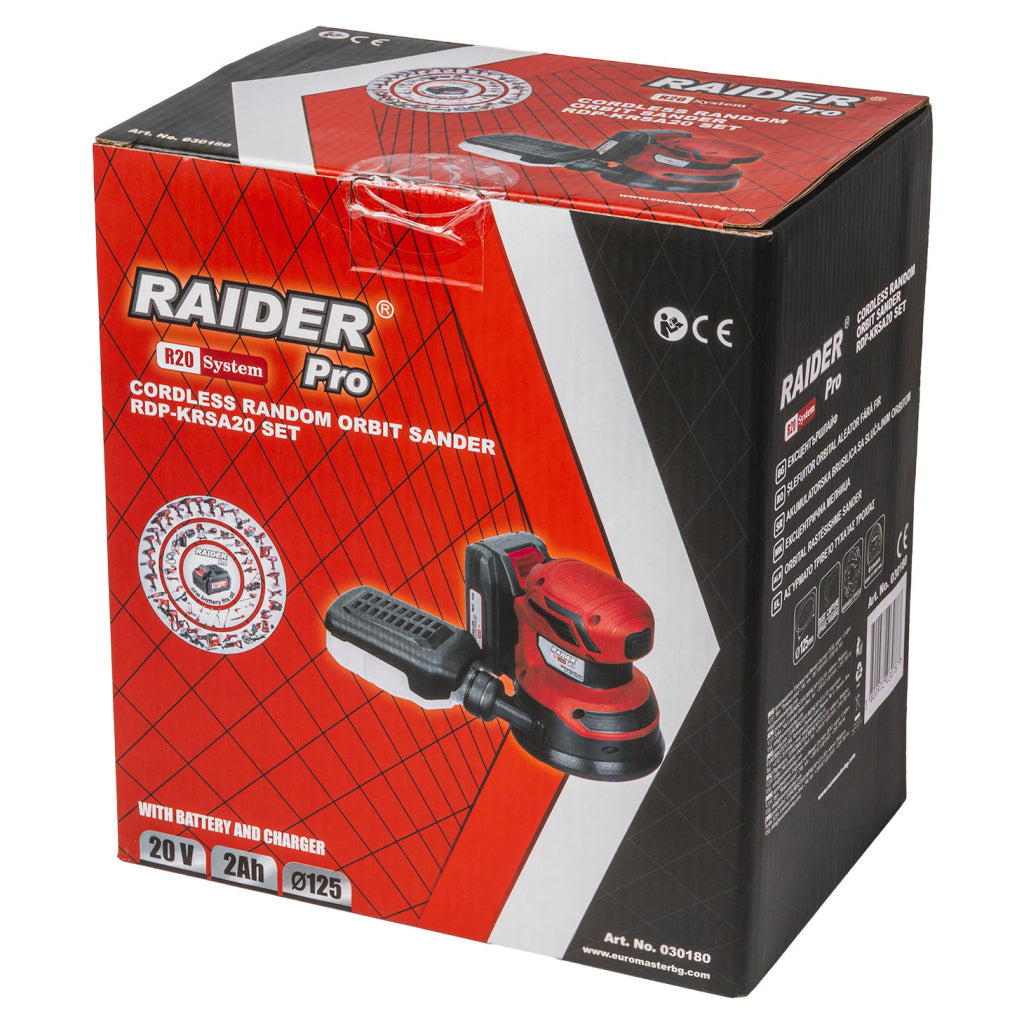 Raider R20 Slefuitor orbital 20V Ø125mm viteza variabila 2.0Ah RDP-KRSA20