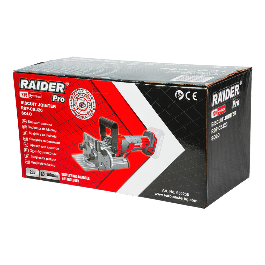 Freza pentru Biscuiti pe Acumulator Raider Pro R20 RDP-CBJ20, 20V, Ø100mm, Solo