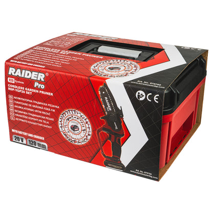 Raider R20 Fierastrau de gradina cu lant si lama 20V 120mm 2.0Ah RDP-YGP20