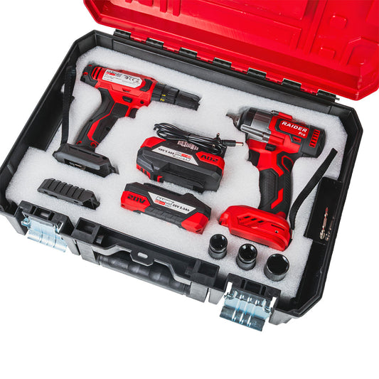 Raider R20 trusa bormasina si masina insurubat cu impact 1/2" 320Nm 2x2.0Ah RDP-PCDIW20
