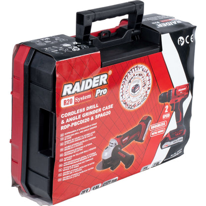 Raider R20 trusa bormasina si polizor unghiular 2.0 + 4.0Ah RDP-PBCDI20&SPAG20