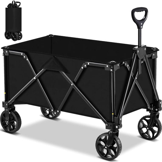Carucior Pliabil de Transport cu Roti Detasabile, Capacitate Mare 115 kg