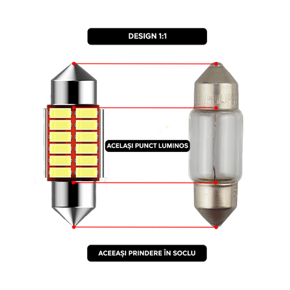 LED C5W LUSMAR™ Festoon - 31, 36, 39, 41 mm 300 lm, Canbus - fara eroare - off-road