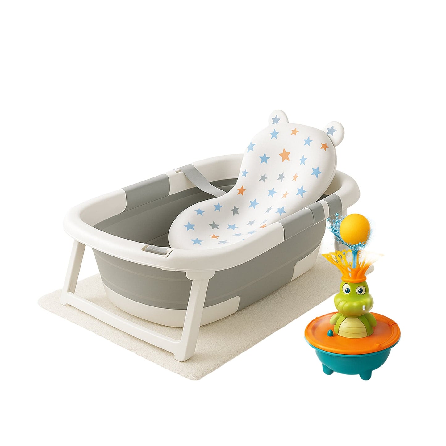Set Cadita Pliabila Bebe 0-36 luni Timebox, compacta, cu pernuta