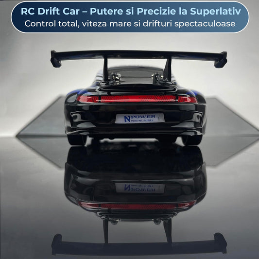 Masina RC cu Telecomanda Timebox, Drift Car 1:24, 4WD, 20km/h, LED-uri, Gri