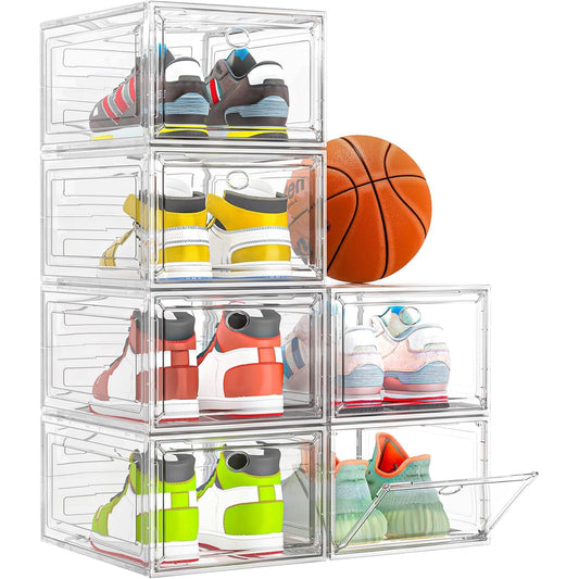 Set 6 Cutii Organizatoare de Pantofi din Plastic, Transparent