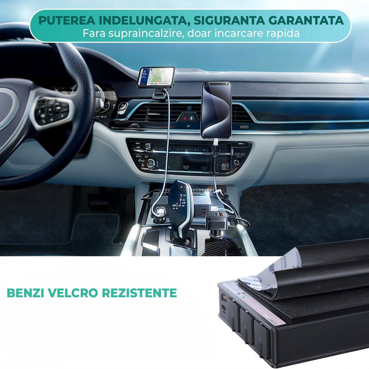 Adaptor pentru bricheta auto Timebox, 9 in 1, 3 x soclu auto, Negru