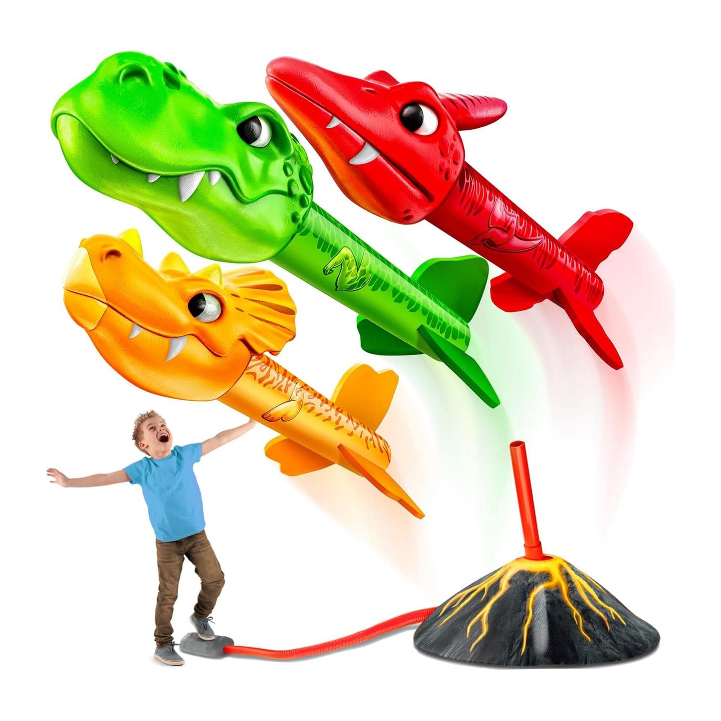 Set Dino Blasters, 100% Activare prin Saritura, Rachete din Spuma pentru Copii 3