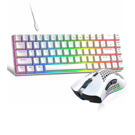 Set Gaming Timebox, Red Swtich, 60%, Wireless, : Tastatura Mecanica Gaming, Alb