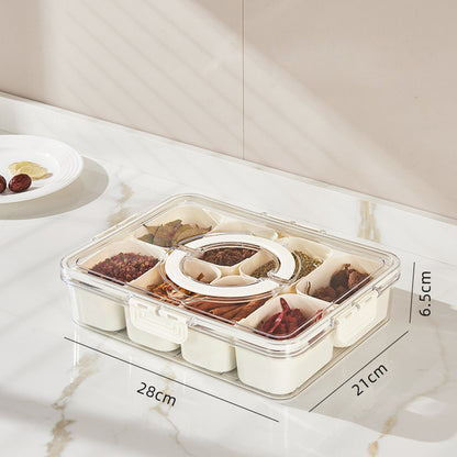 Cutie Alimentara 8 Compartimente Timebox, Etansa 800-1000Ml, Capac Sigur, Bej