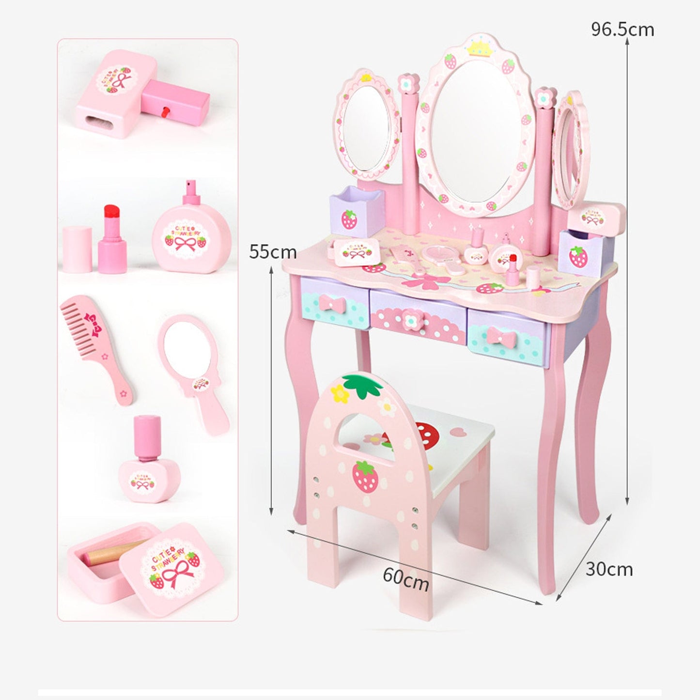 Set de joaca din lemn pentru fete 4, 6 ani, Sarbatori, Roz