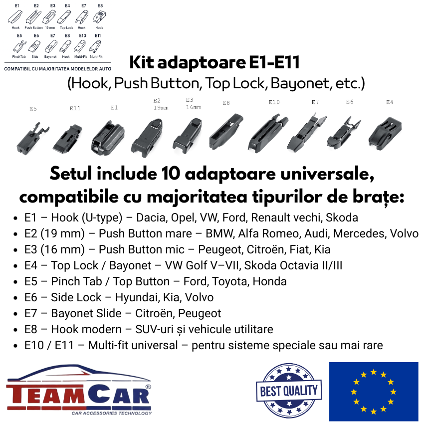 Stergatoare OPEL Vectra C Hatchback (2002–2008) TeamCar® – Set fata